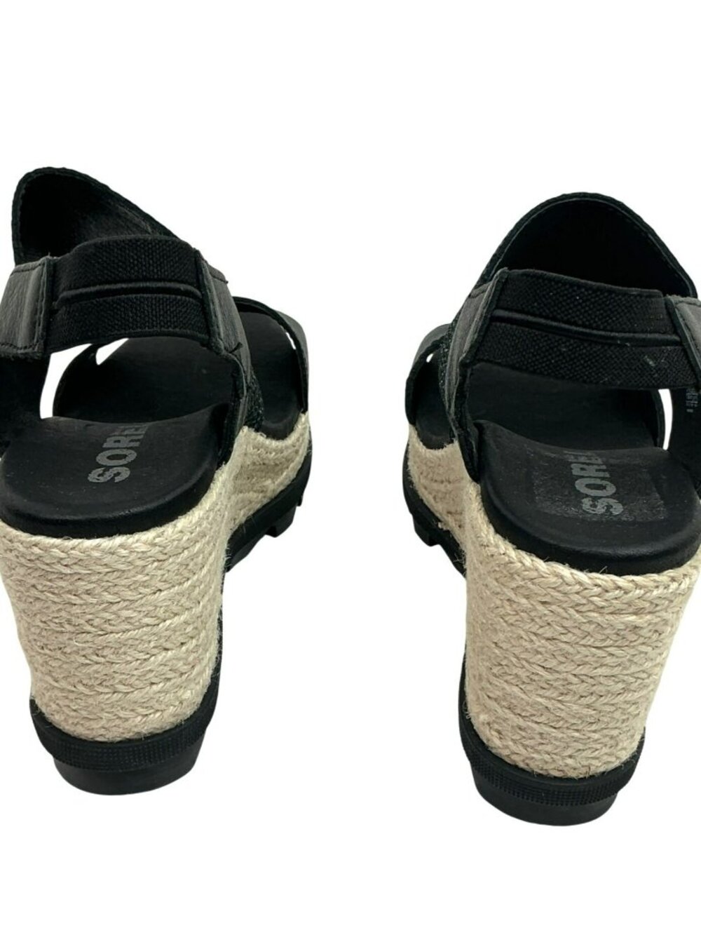 Sorel Joanie ll Slingback Platform Wedge Espadrille Sandals Womens 7.5 Black NEW - Picture 7 of 13